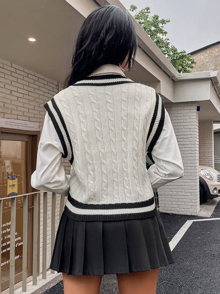Amazon.com: WOLCAR Women's Sweater Undershirt Letter Patch